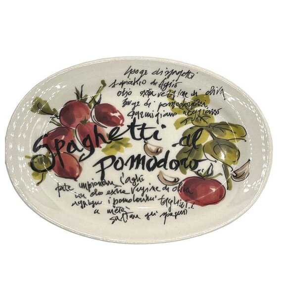 Etti d' Arte Hand-painted Antipasti Serving Dish Made in Italy ""etti pomodoro" - Picture 1 of 10